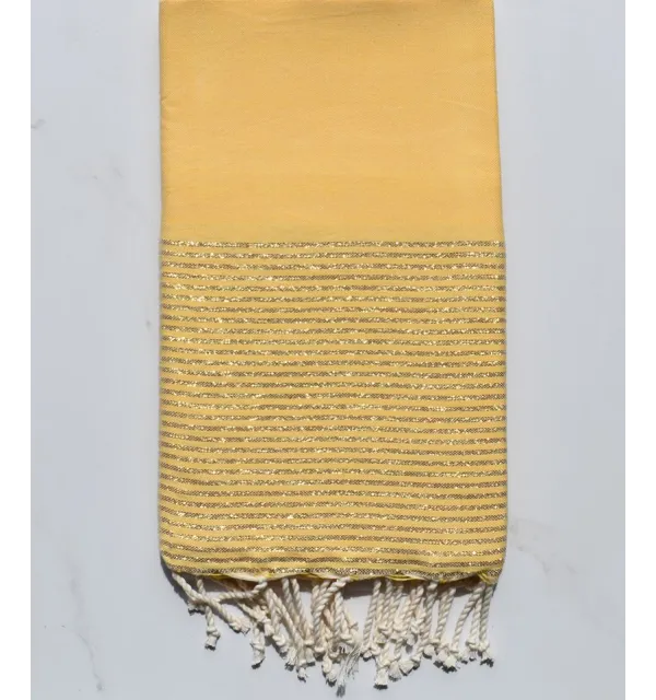 Lurex light imperial yellow beach towel 