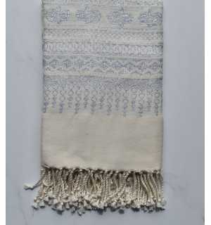 Cream white khomsa beach towel 