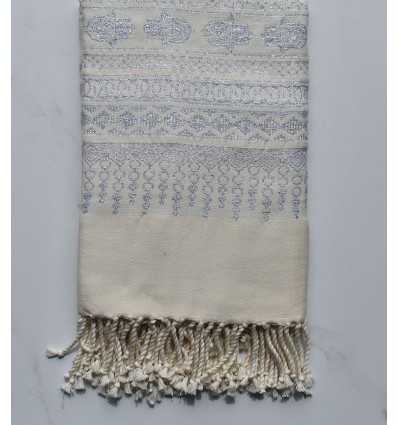 Cream white khomsa beach towel