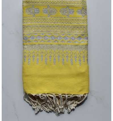Yellow khomsa beach towel