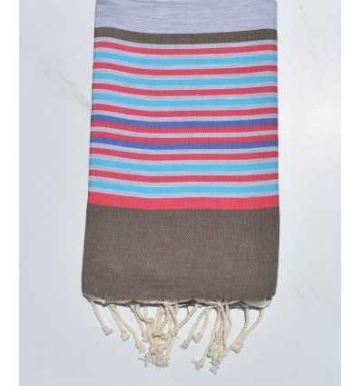 light gray,bistre,pink,azure and indigo beach towel