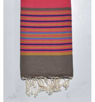 Amaranth pink with stripes Fouta