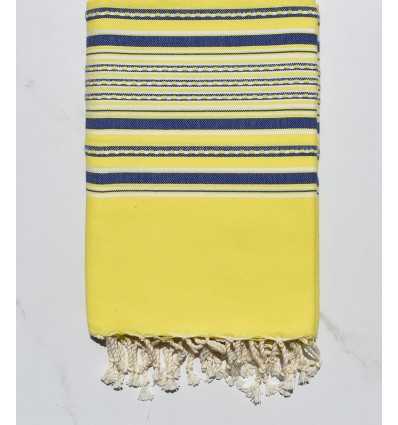  neon yellow and blue arabesque beach towel