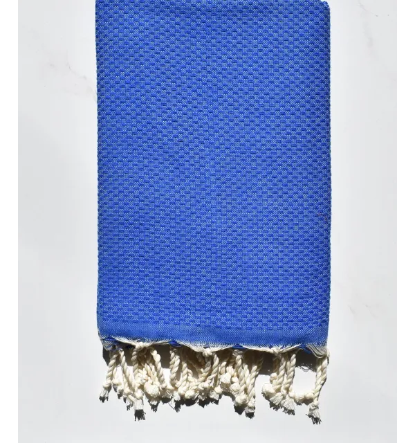 FOUTA Nid d'abeille unie gris bleu 