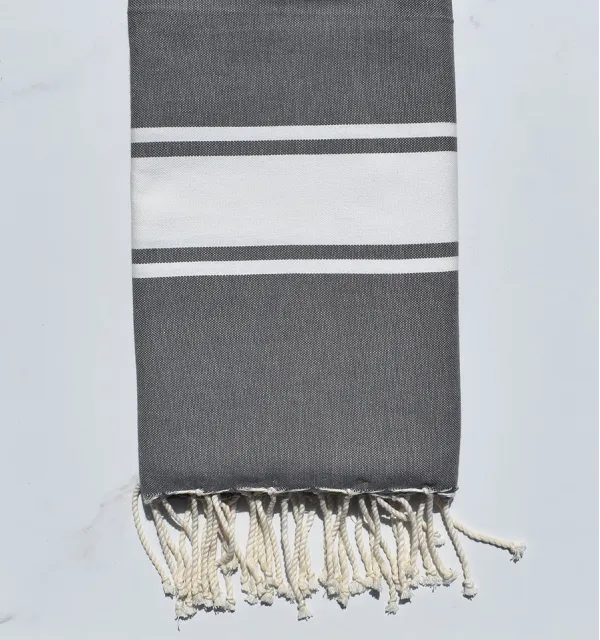 Flat taupe grey fouta 