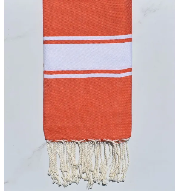 Flat coral orange fouta 
