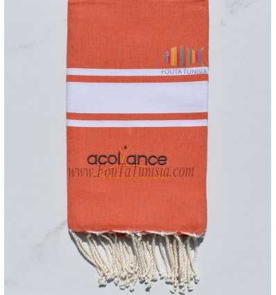 flat orange beach towel with embroidery