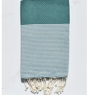 honeycomb pine green beach towel  - 1 2