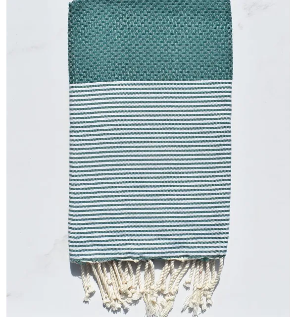 honeycomb pine green beach towel 