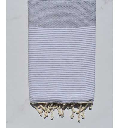 honeycomb gray with stripes beach towel