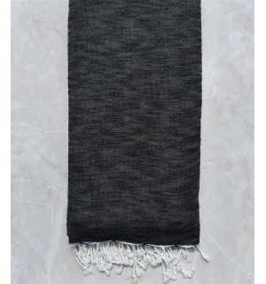 Black gray flamed throw Fouta Tunisia - 1 2