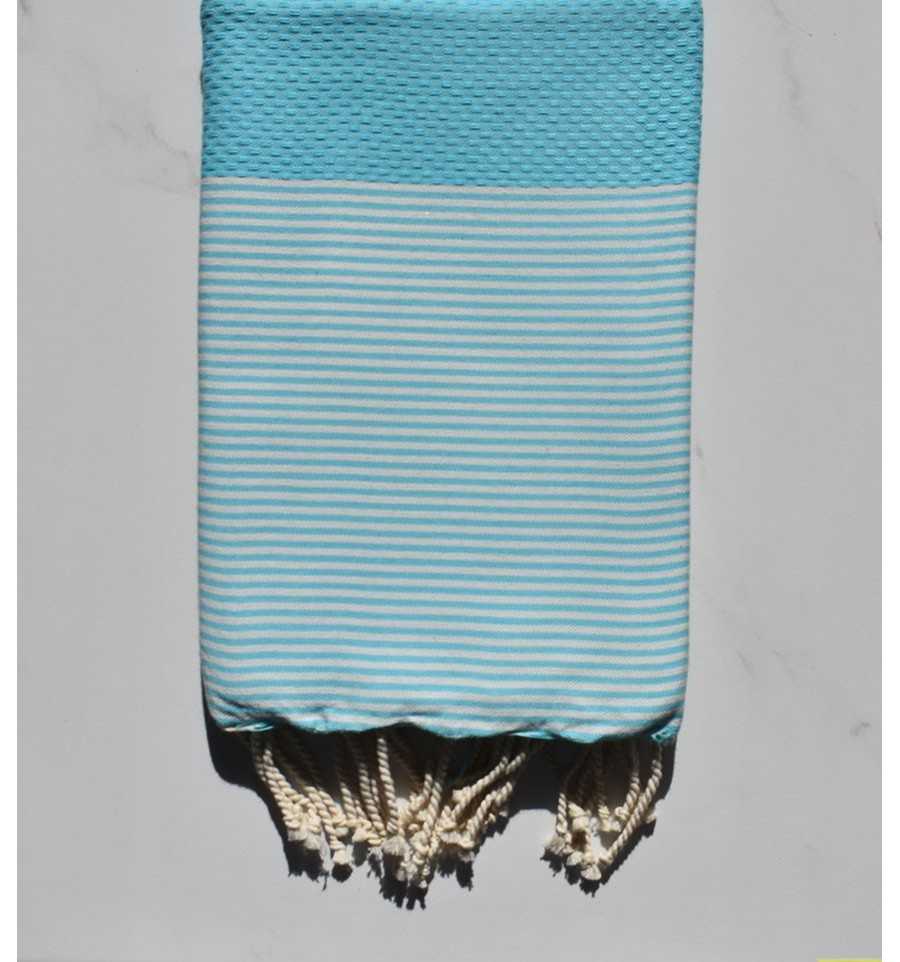 Cyan blue honeycomb beach towel 
