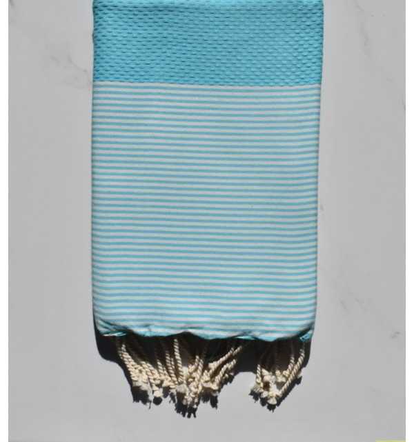 Cyan blue honeycomb beach towel 