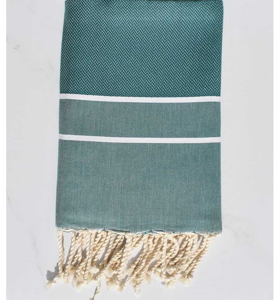 Chevron Grass green beach towel 