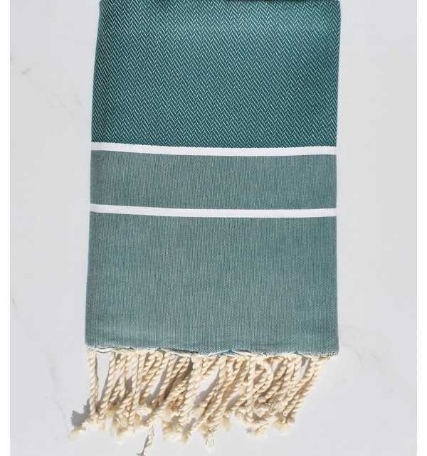Chevron Grass green beach towel 