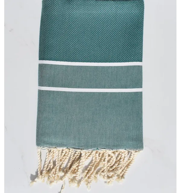 Chevron Grass green beach towel 
