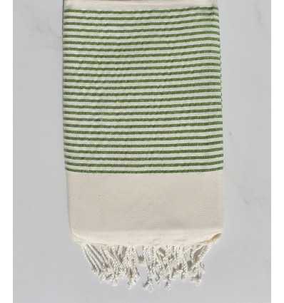 Flat white with light green lurex Beach towel
