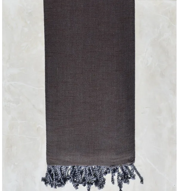 Dark brown flamed throw with gray chains 