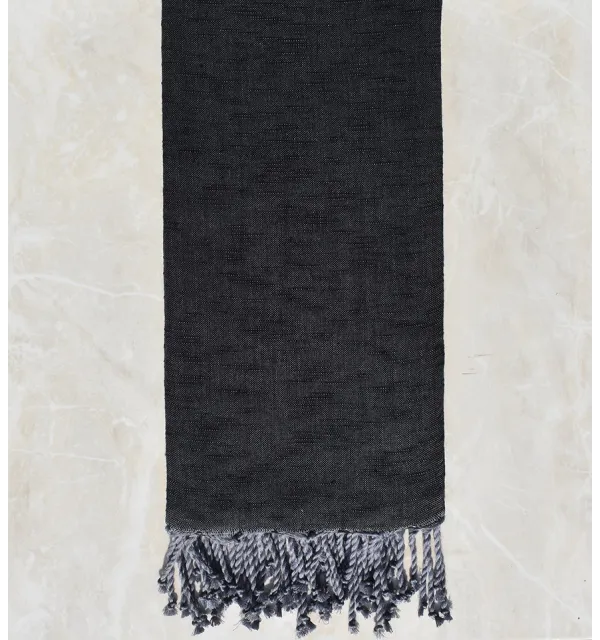 Flamed  Black throw with gray Thrown 