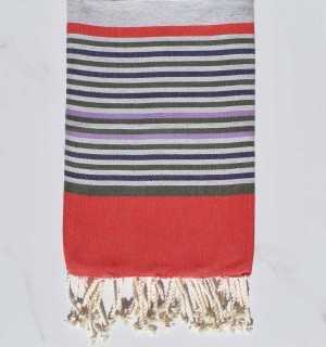 Gray,red,military green,purple and purple beach towel 