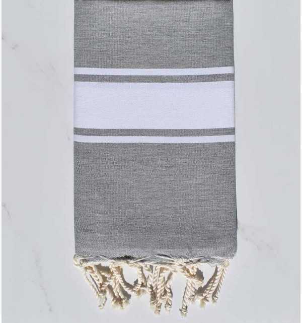 Flat compass gray beach towel 