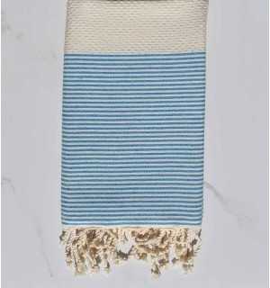 honeycomb Cream striped blue 