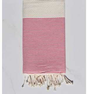 Light beige striped pink Beach Towel 
