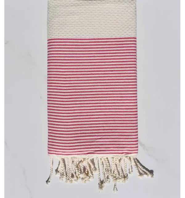 Light beige striped pink Beach Towel 