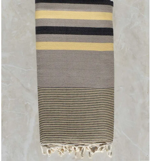 Chevron taupe , yellow and black gray Thrown 2m*3m 
