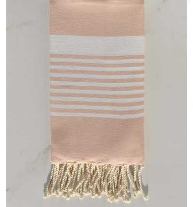 Beach towel Arthur pink bisque with white stripes
