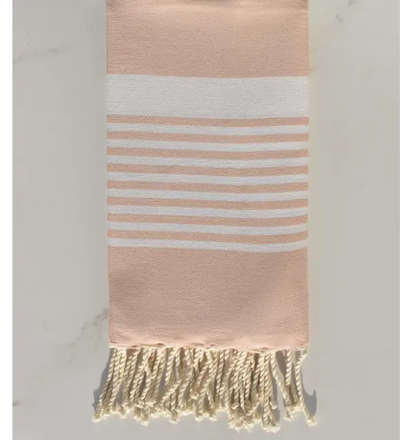 Beach towel Arthur pink bisque with white stripes 