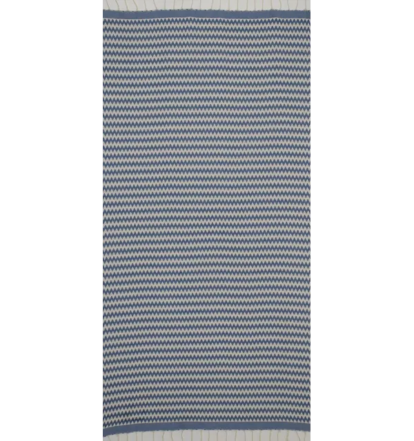Electric blue zigzag beach towel 
