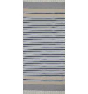 Light ecru and blue chevron beach towel  2