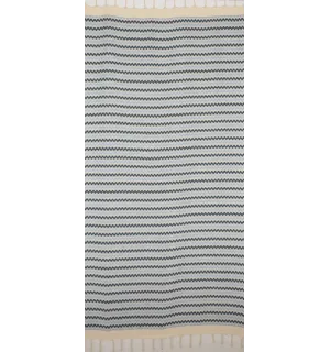 Beach towel zigzag White, cobalt blue and maya  2