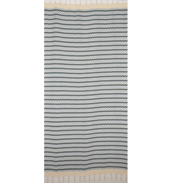 Beach towel zigzag White, cobalt blue and maya 
