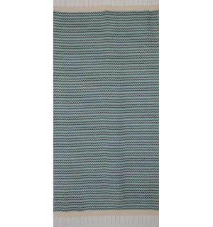 Beach towel zigzag cream, cobalt blue and turquoise  2