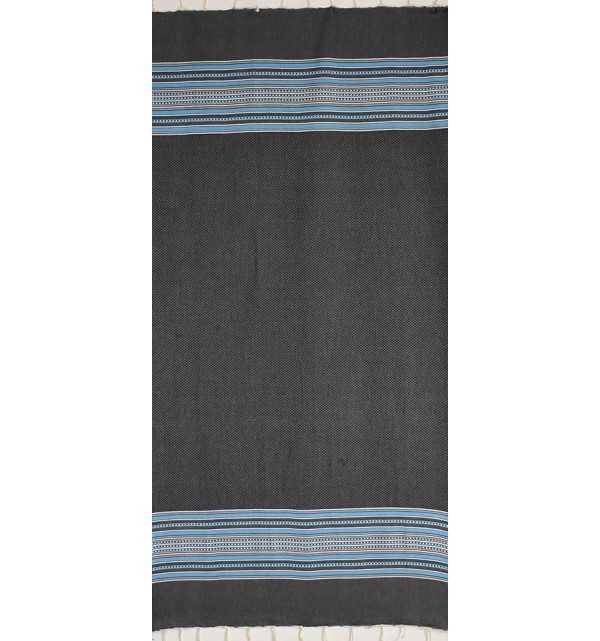 Beach Towel dark blue arabesque with blue stripes 
