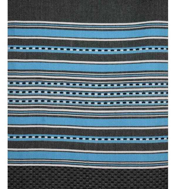 Beach Towel dark blue arabesque with blue stripes 