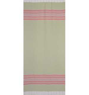 Fouta pistachio green arabesque with stripes  2