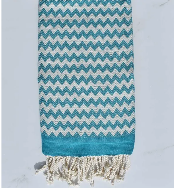 Beach towel zigzag Blue green 