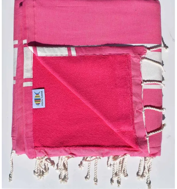 beach towel,doubled sponge pink, fuchsia 