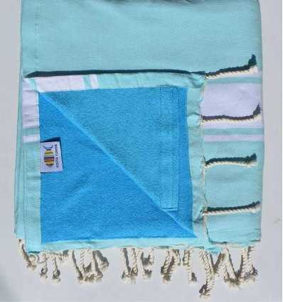 beach towel doubled sponge blue acute marine and  celestial