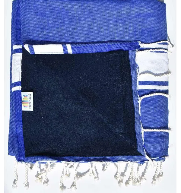 beach towel,doubled sponge royal blue and midnight blue 
