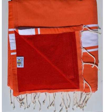 Beach towel doubled spongeblue  orange red