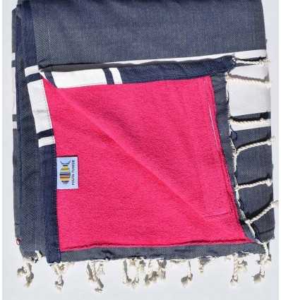 beach towel,doubled sponge blue jeans Fushi pink Fushia