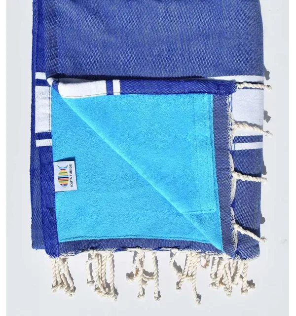 beach towel,doubled sponge blue king and heavenly blue 