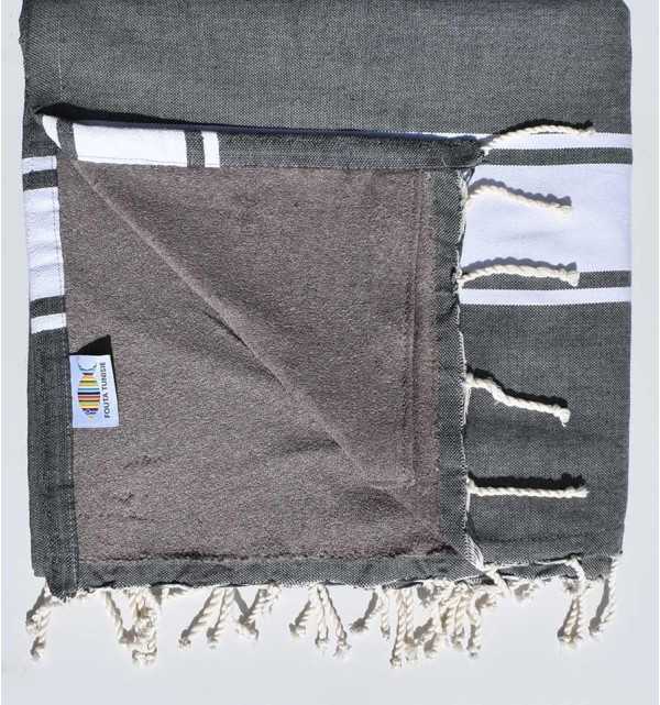 beach towel doubled spongeblue, Grey slate and mole 