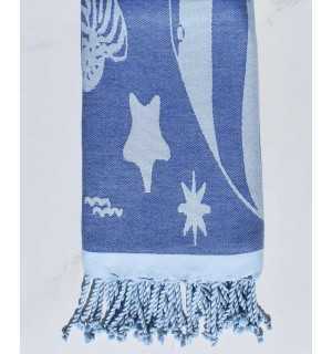 Beach towel Jacquard Starfish  royal blue and mayan blue  2