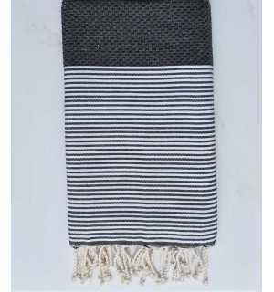 Beach towel Honeycomb Grey slate with wire lurex 