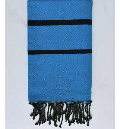 Beach towel black and sapphire blue